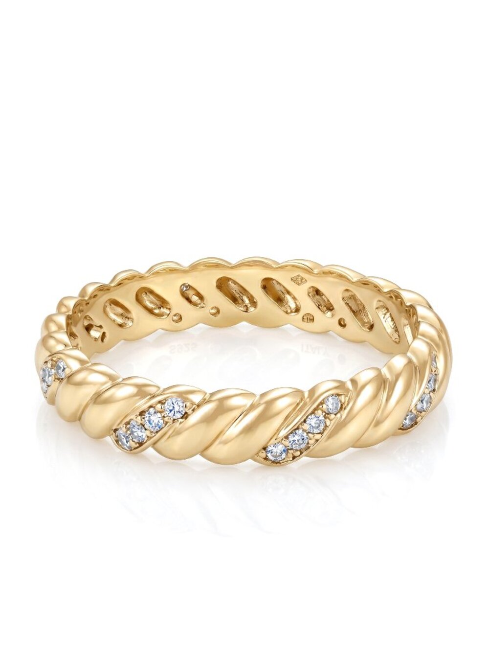 Gold Croissant Twisted Rope Band ring, Charmed Aroma
